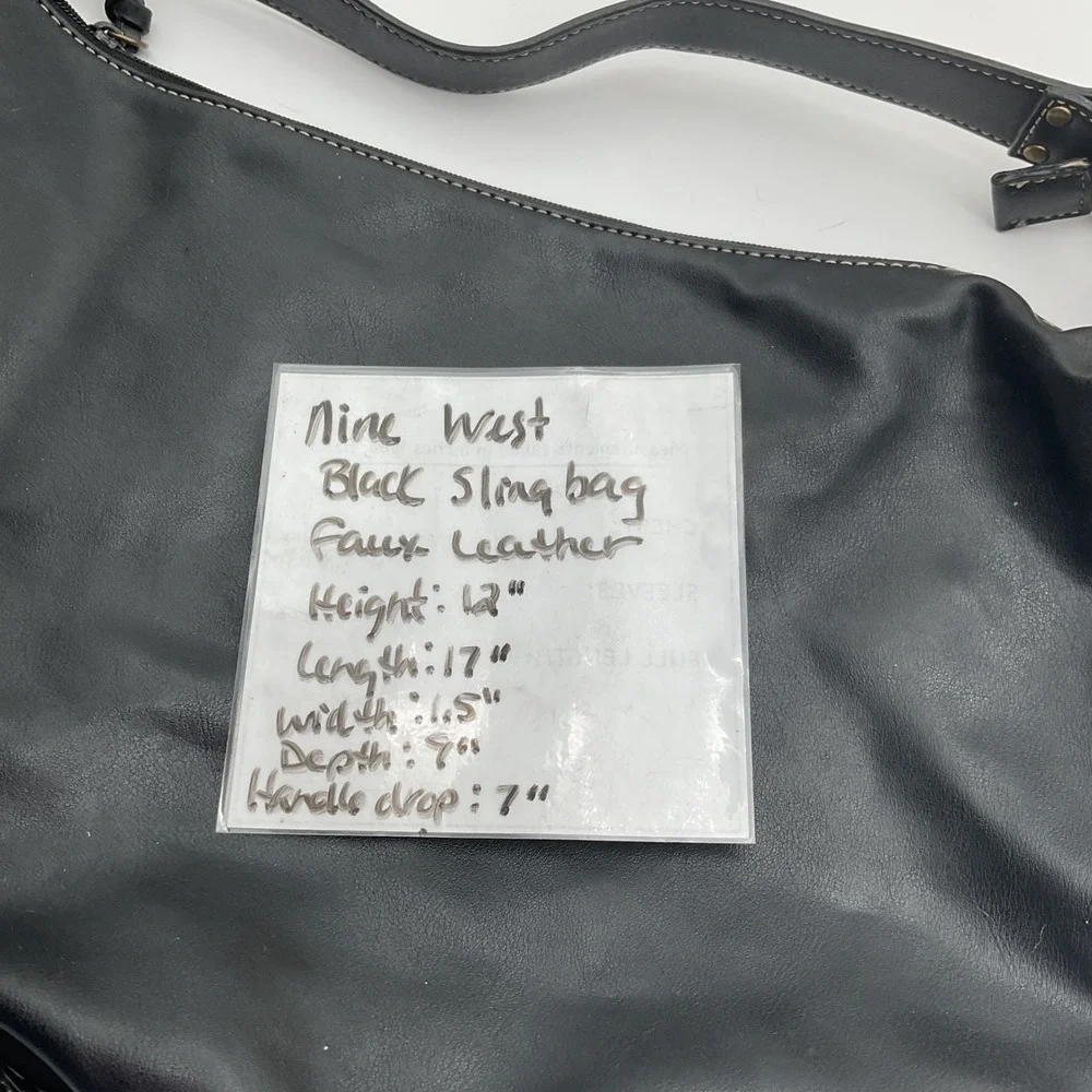Nine West Black Hobo Bag Shoulder Bag with Bronze‎ Rings